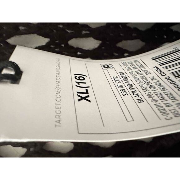 NWT Shade And Shore Dress Womens Size XL Black Sleeveless Mesh V Neck Swim Cover - Picture 5 of 10